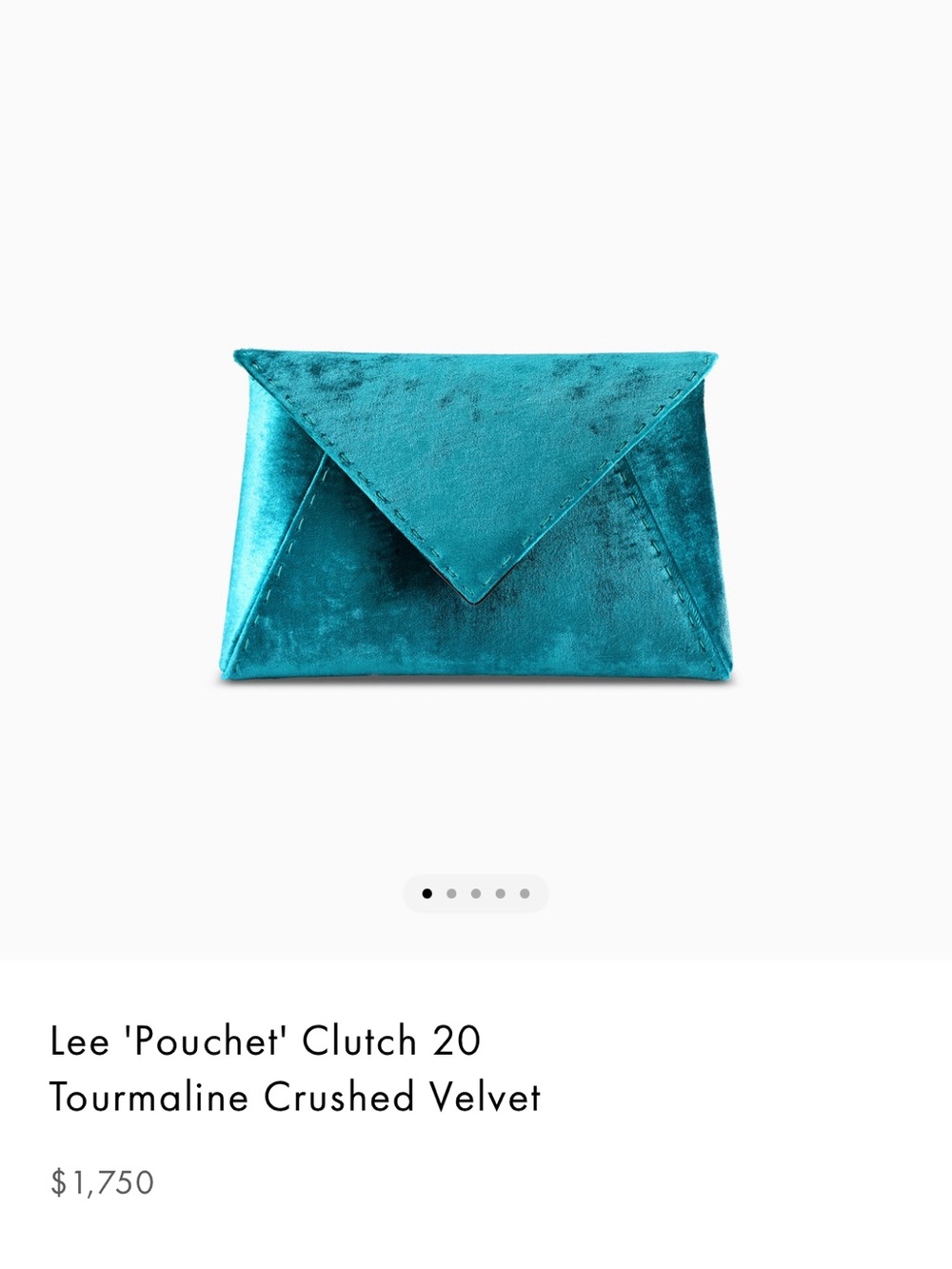 Tyler Ellis - Lee Tourmaline Crushed Velvet Envelope Clutch